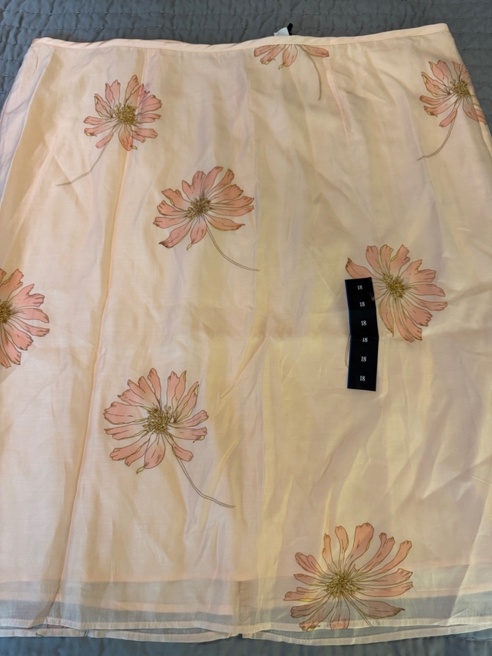 Future Collective Women's Peach Floral Midi Skirt Size 18 - Picture 3 of 4